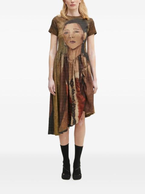 Andersson Bell portrait-print gathered dress