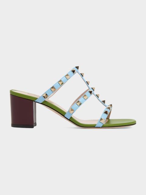 Valentino 60mm Rockstud Caged Slide Sandals