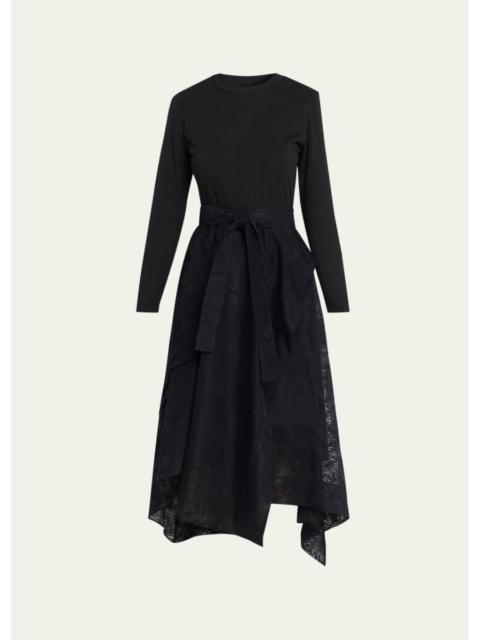 3.1 Phillip Lim Combo Long-Sleeve T-Shirt & Organza Midi Dress