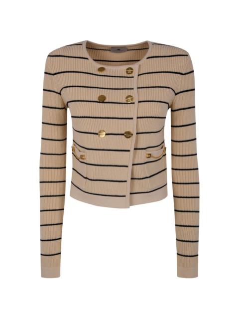ELISABETTA FRANCHI striped button-fastening cardigan