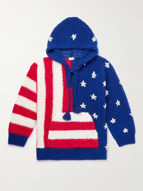 CELINE Lurex-Trimmed Crocheted Alpaca-Blend Hoodie