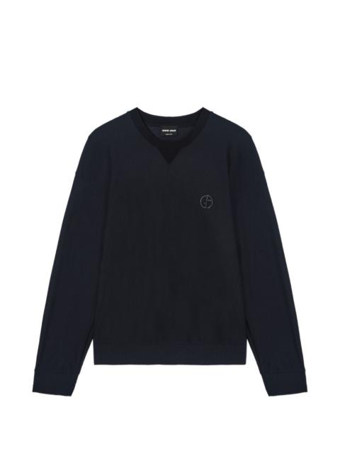 GIORGIO ARMANI textured logo sweater