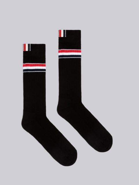 Thom Browne Athletic Rib Stripe Mid Calf Socks