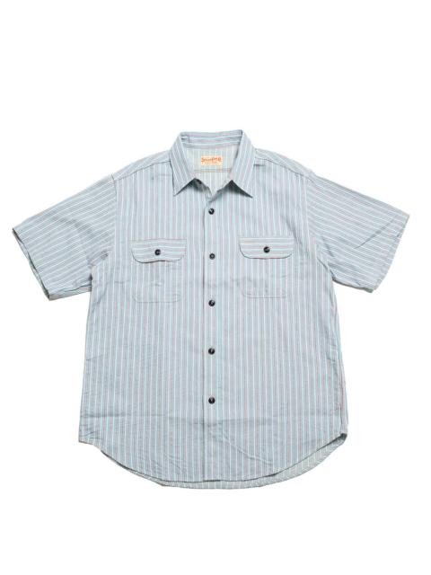 SUGAR CANE DOBBY STRIPE S/S WORK SHIRT - SC39306