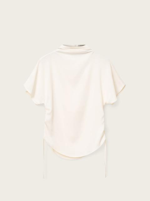 ALLSAINTS LESLIE SATIN SHORT SLEEVE TOP