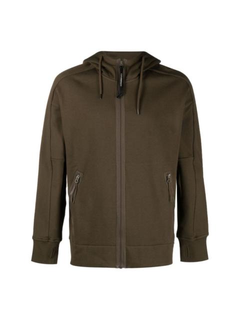 Goggle-detail zip-up hoodie