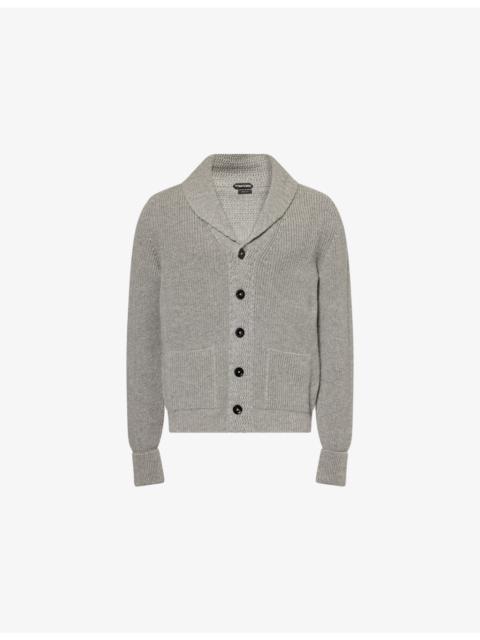 TOM FORD Shawl Ribbed Cashmere-Knit Cardigan