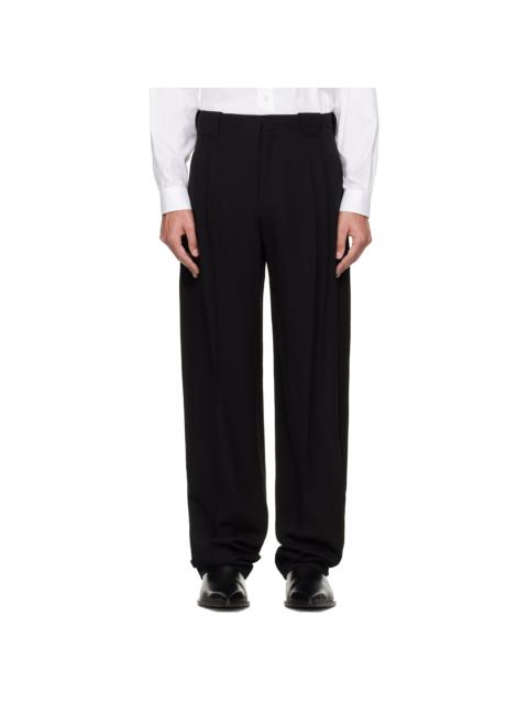MUGLER Black Heavy Fluid Trousers