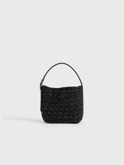TOTEME Small belted paper raffia tote black