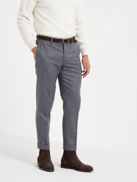 Brunello Cucinelli Virgin wool flannel Italian fit trousers