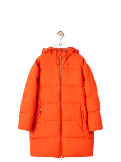 Loewe Long hooded puffer in cotton