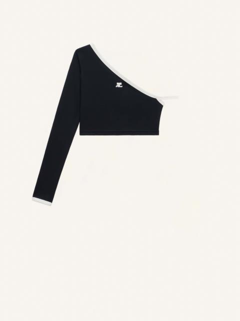 courrèges ONE SLEEVE CONTRAST TOP