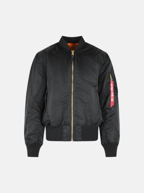 ALPHA INDUSTRIES 'MA-1 HERITAGE' REVERSIBLE BLACK NYLON BOMBER JACKET