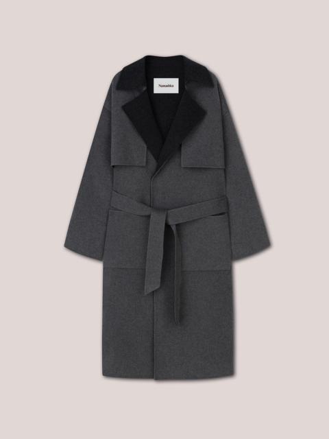 Nanushka KENNO - Belted coat - Grey/charcoal