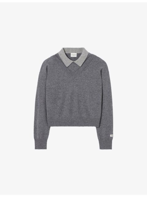 Claudie Pierlot V-Neck Collar Wool Jumper