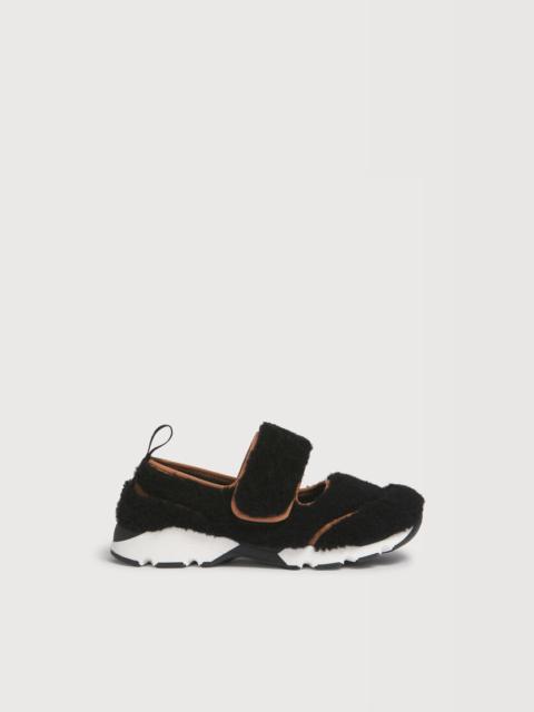 Marni BLACK SHEARLING MARY JANE RUNNING SNEAKER