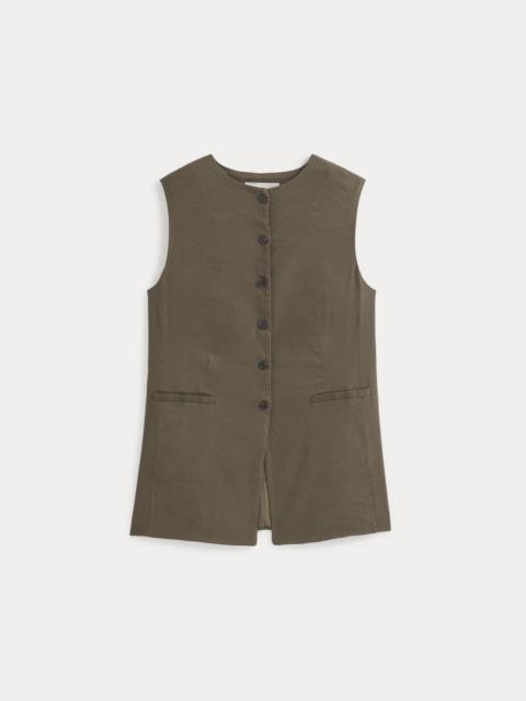 EVERLANE LONG VEST IN STRETCH LINEN