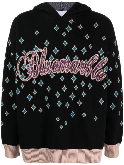 rhinestone-embellished jacquard jumper