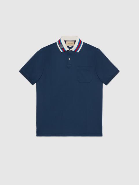 Cotton piquet polo with Square GG