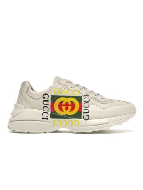 GUCCI Men's Rhyton Gucci logo leather sneaker