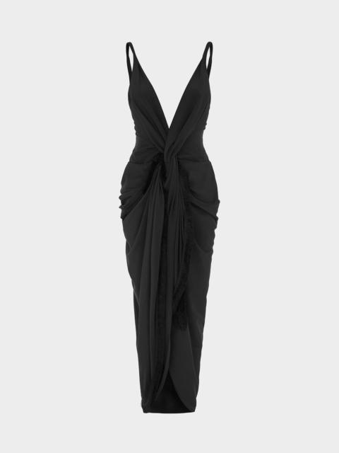 16ARLINGTON WYE MIDI DRESS IN FLAT SATIN