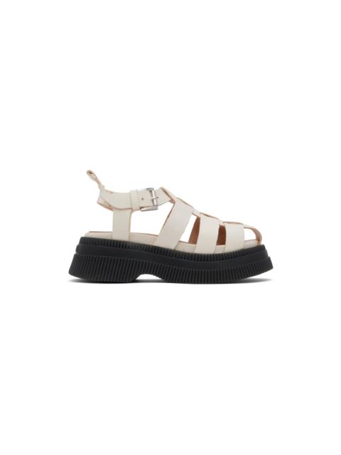 GANNI Off-White Grid Sandals