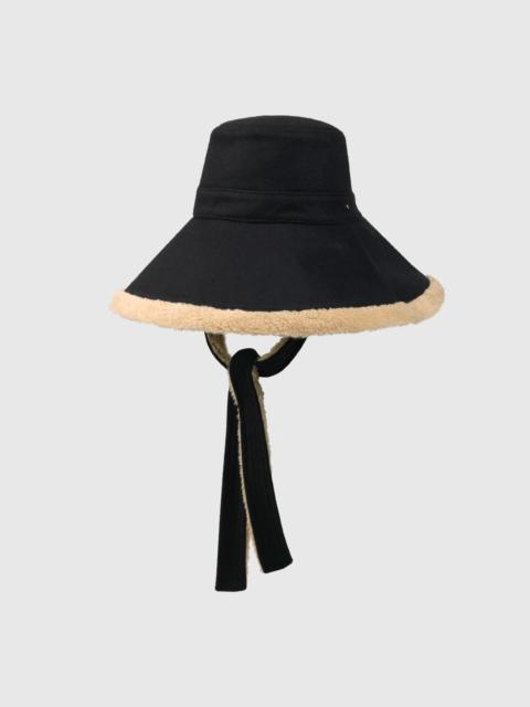 GUCCI Wool and eco fur wide brim hat