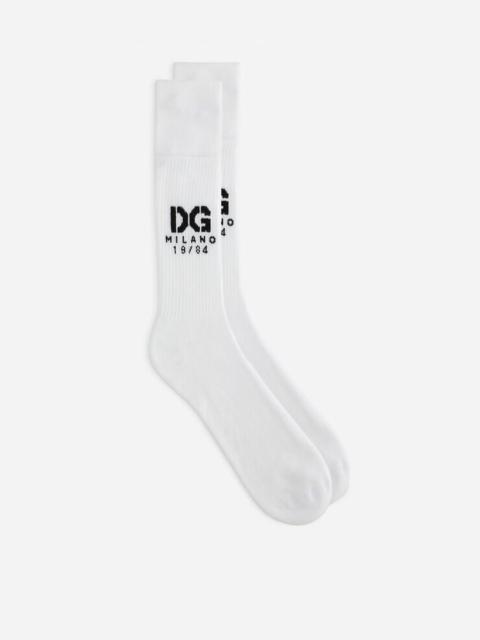 Dolce & Gabbana Stretch cotton socks with jacquard DG logo