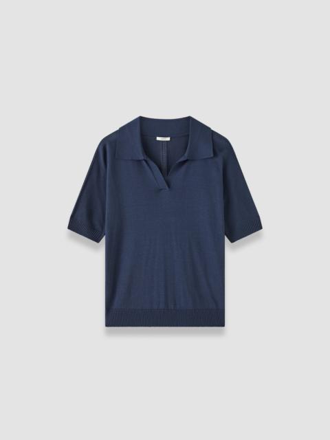 JOSEPH Niata Superfine Silk Polo Top