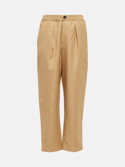 Cropped high-rise straight pants
