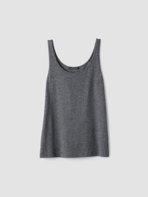 EILEEN FISHER Mélange Sheer Cotton Blend Knit Scoop Neck Tank