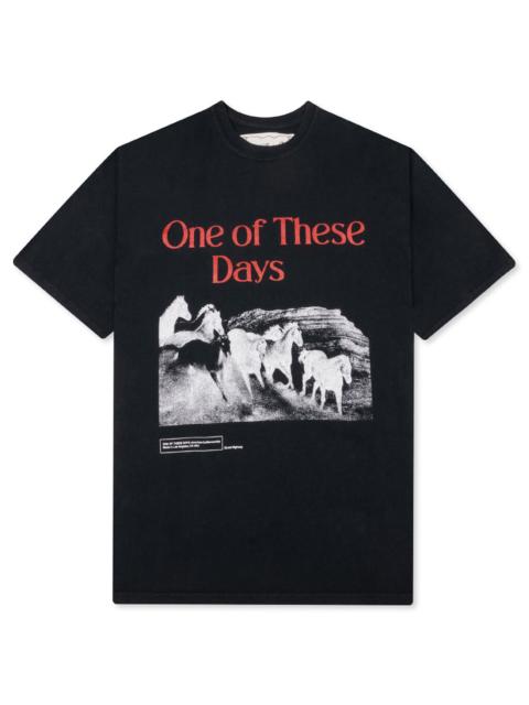 One Of These Days GLAD YOU'RE HERE WITH ME T-SHIRT - HARD WASHED BLACK