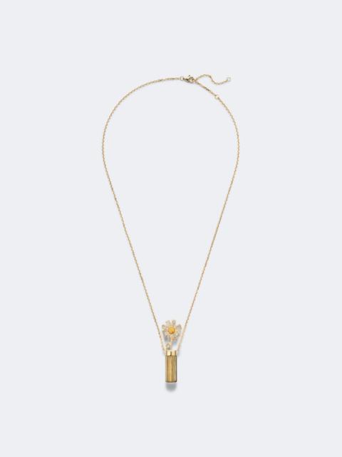 Yvonne Léon Vase Berlingot and Daisy 9kt gold pendant necklace with diamonds and citrines