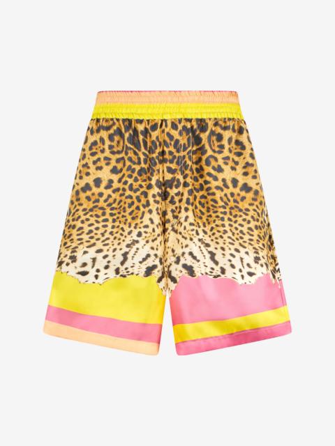 Roberto Cavalli Cavalli Pop Print Silk Bermuda Shorts
