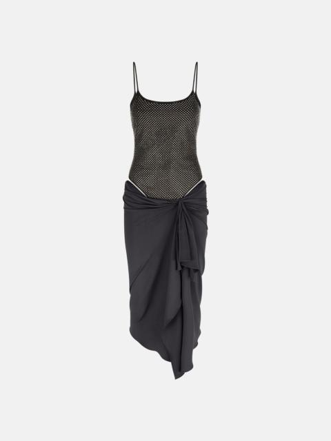 THE ATTICO BLACK MIDI DRESS