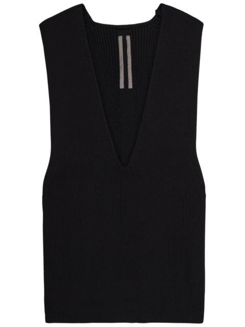 Rick Owens Rick Owens V-neck Ribbed Wool Tank