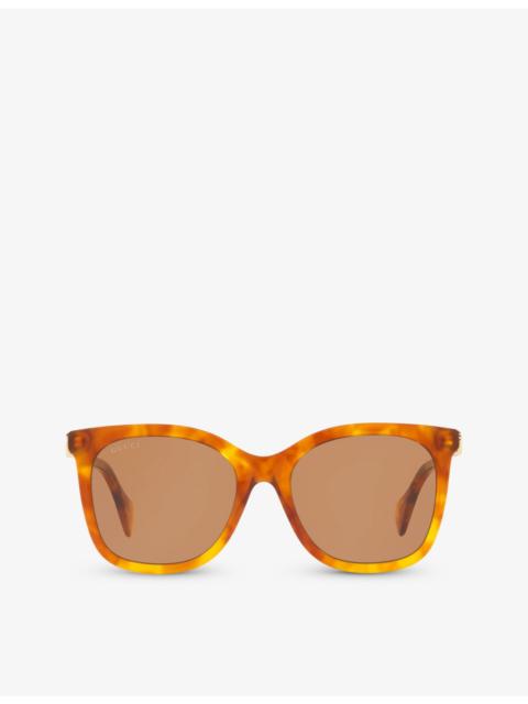 GUCCI GG1071S square-frame tortoiseshell acetate sunglasses