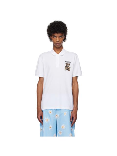 Moschino White Teddy Bear Polo