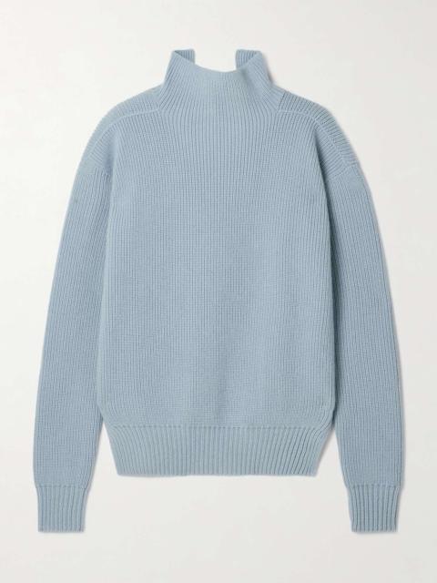 Ribbed wool turtleneck sweater