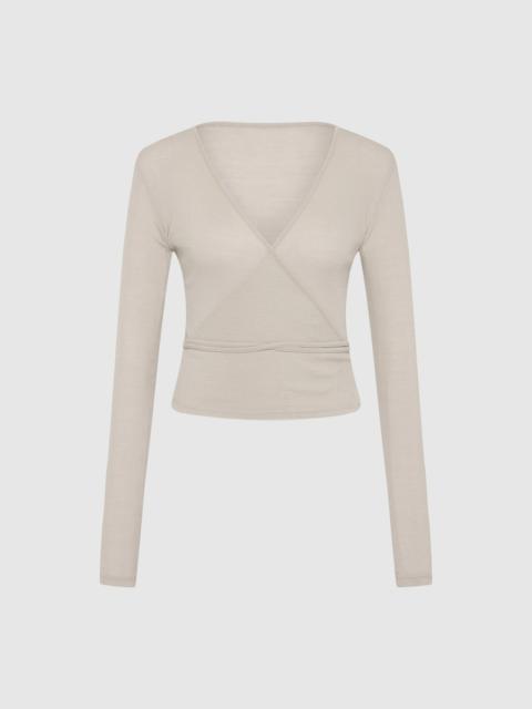 ST. AGNI Baby Wool Wrap Top - Soft Ash