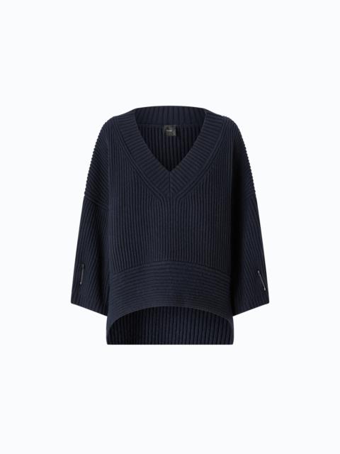 PINKO RIBBED V-NECK SWEATER