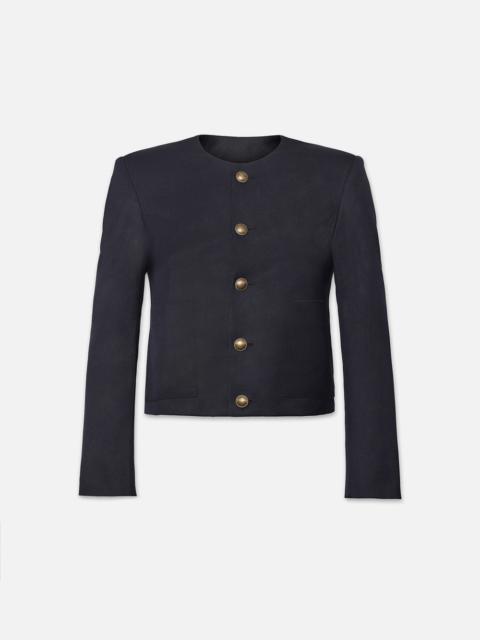 Button Front Jacket in Navy