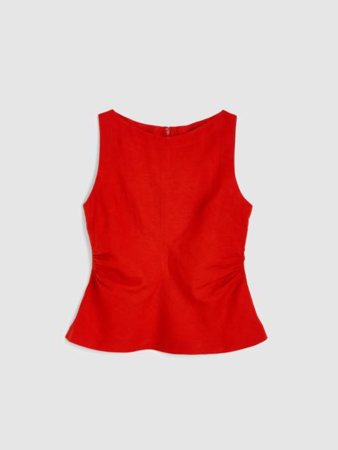 Madewell Cinched Boatneck Sleeveless Top in 100% Linen