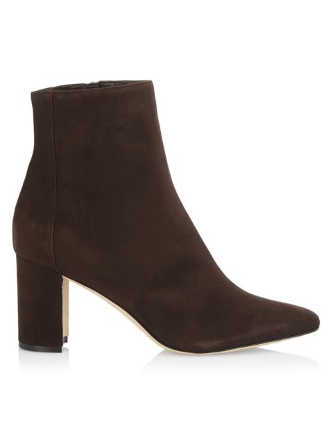 Manolo Blahnik Women's Rosie 70MM Suede Ankle Booties - Brown