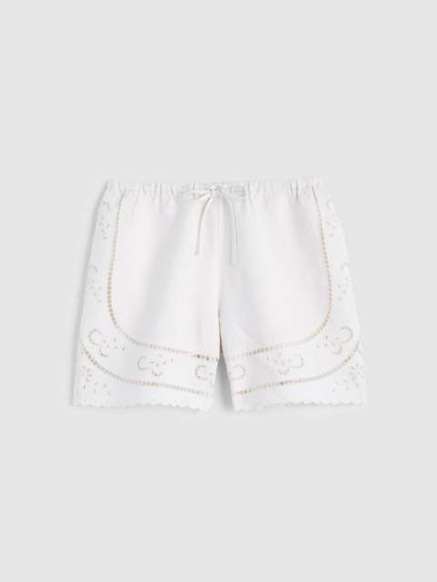 Madewell Eyelet Drawstring Shorts in 100% Linen