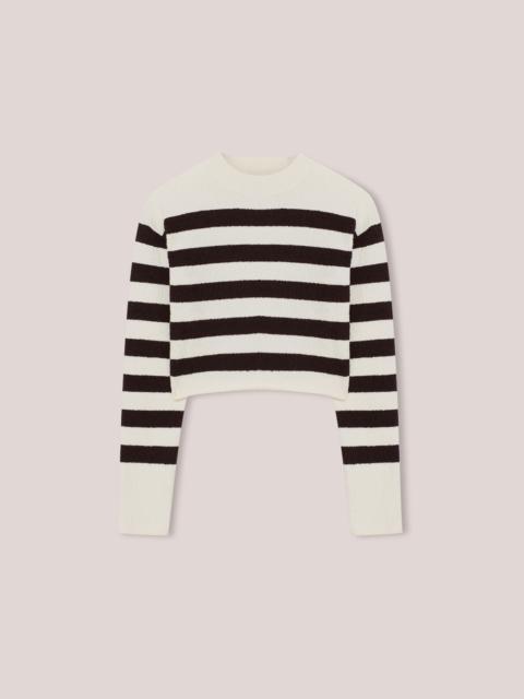 Nanushka OKI - Terry-knit crew neck stripey sweater - Creme&Brown