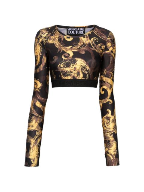 VERSACE JEANS COUTURE baroque-print cropped top