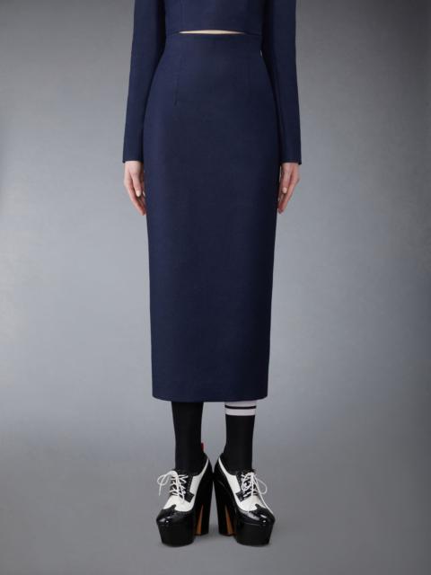 Thom Browne FLANNEL BUTTON BACK PENCIL SKIRT