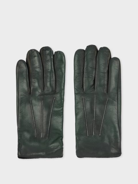 Paul Smith Petrol Green Leather Gloves