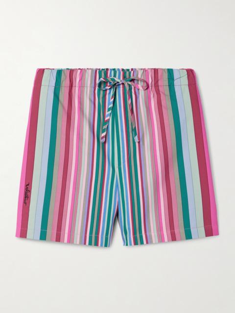 Valentino Striped Cotton-poplin Shorts